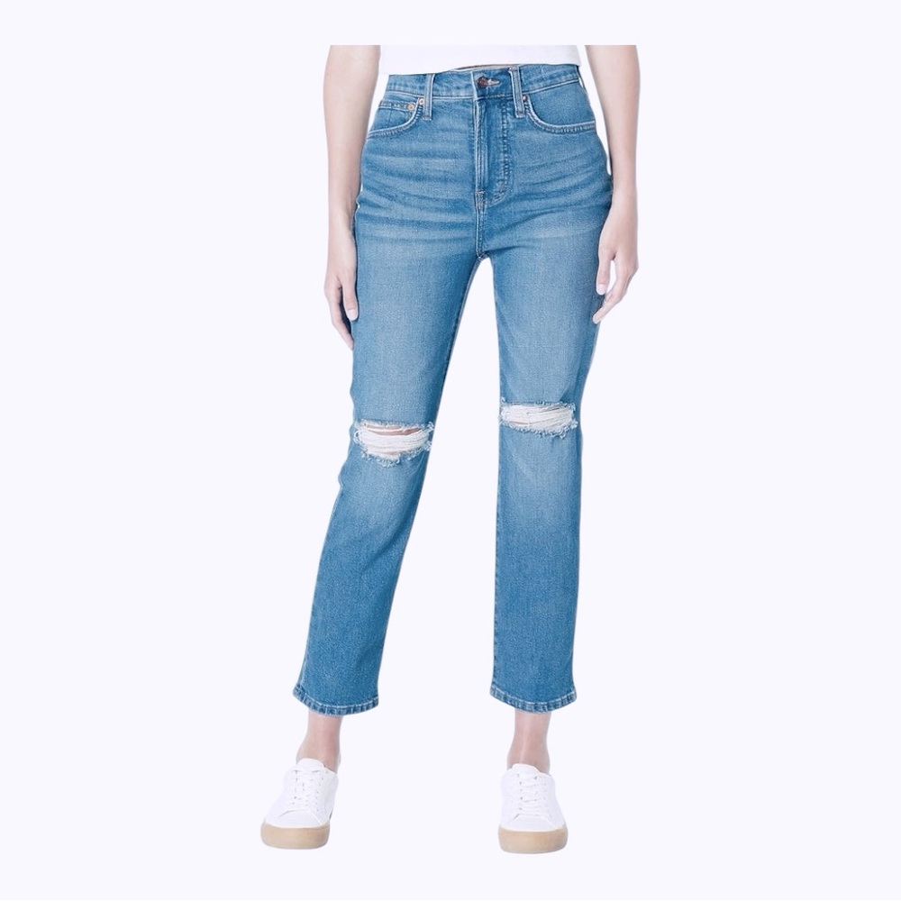 Madewell The Perfect Vintage Crop Destroyed Jeans